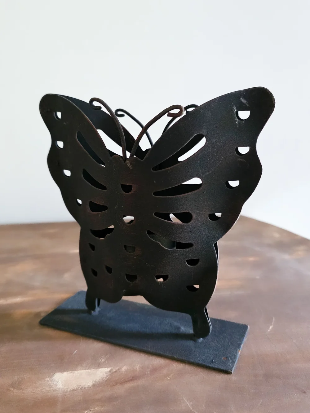 Vintage Rustic Iron Butterfly Votive Candle Holder